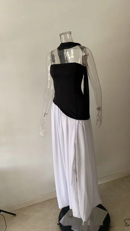 Robe moulante à fermeture éclair contrastée au tempérament affirmé