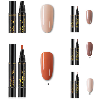 3 In 1 Nail Glue Pen  One-step Glue Phototherapy Plastic Nail Magnet Pen French Water Ripple Cat Eye Strong Magnet Pen DIY Manicure Tool Pen