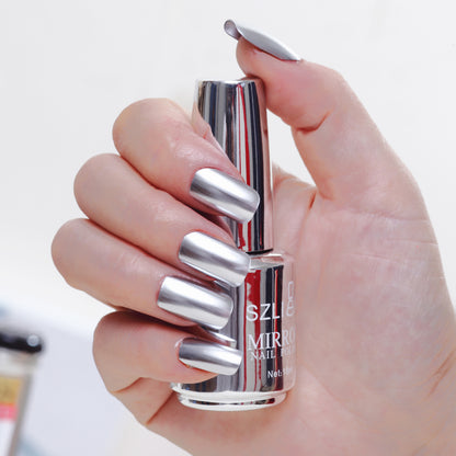 Miroir argent vernis à ongles métal couleur acier inoxydable