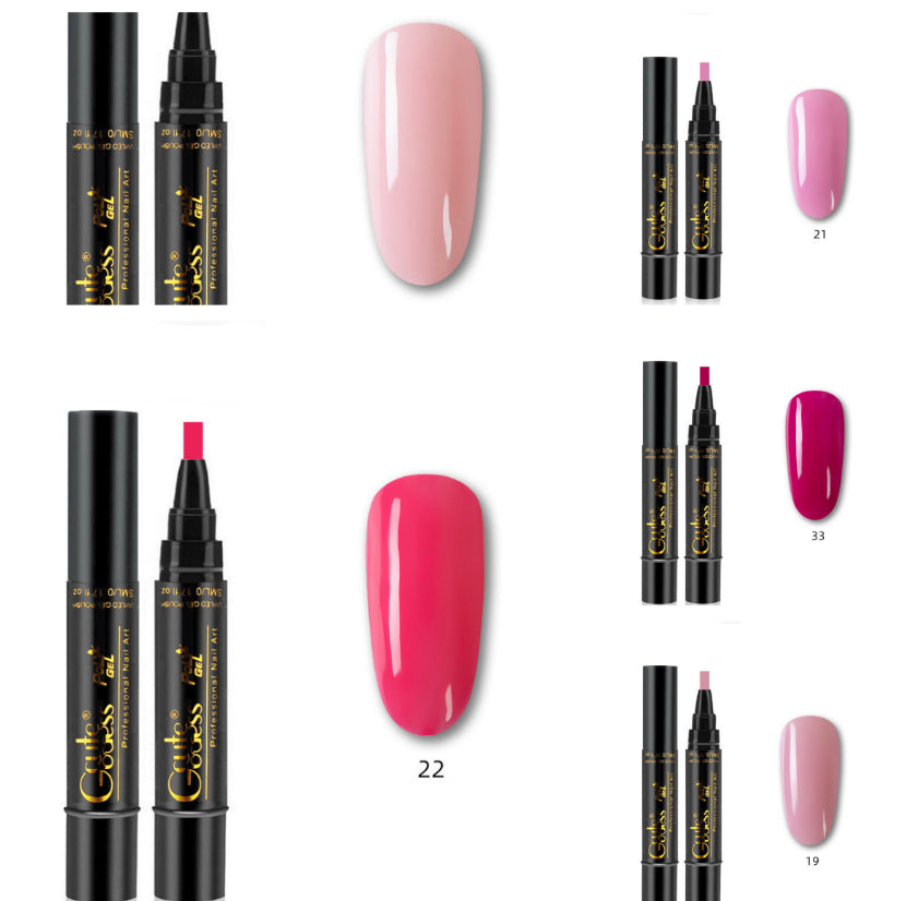 3 In 1 Nail Glue Pen  One-step Glue Phototherapy Plastic Nail Magnet Pen French Water Ripple Cat Eye Strong Magnet Pen DIY Manicure Tool Pen