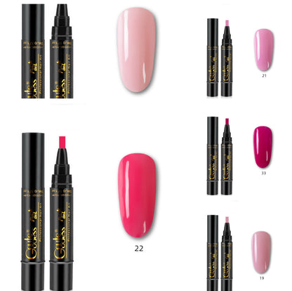 3 In 1 Nail Glue Pen  One-step Glue Phototherapy Plastic Nail Magnet Pen French Water Ripple Cat Eye Strong Magnet Pen DIY Manicure Tool Pen