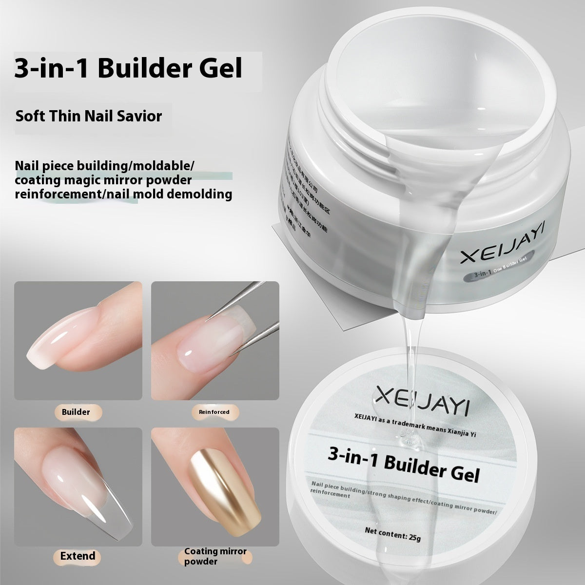 White Jar Construction Base Gel Shaping Reinforcement Construction Manicure Polish Gel