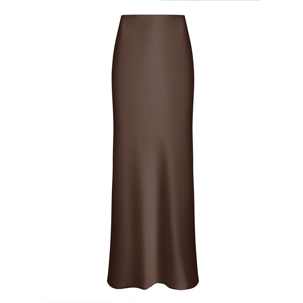 Jupe sirène en satin long