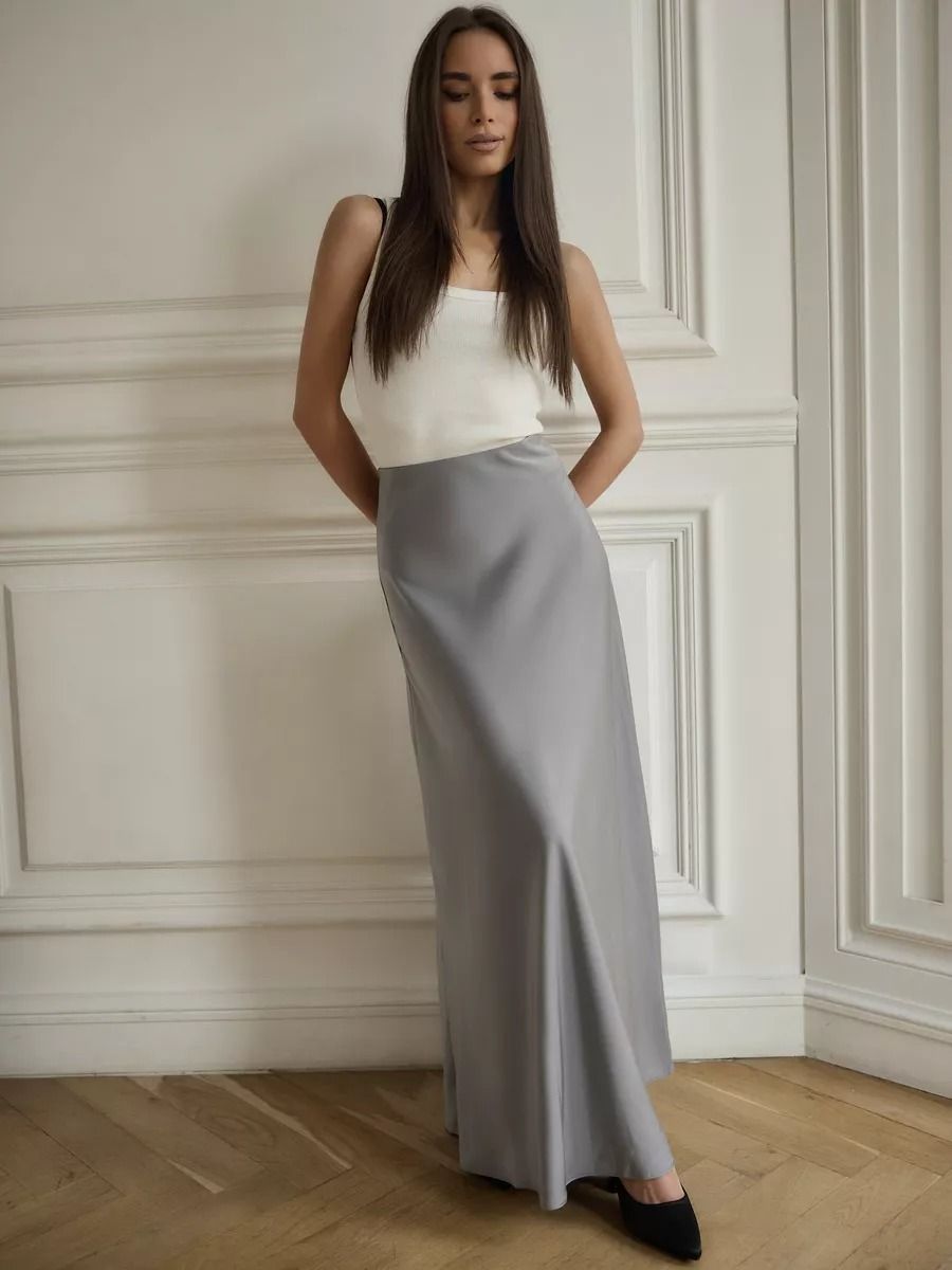 Jupe sirène en satin long